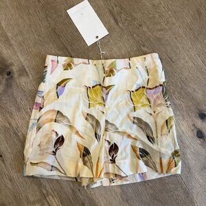 Eugenia Fernández Tropical Printed Floral Linen Shorts ..